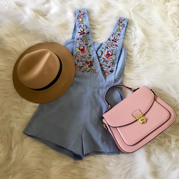 Dresses & Skirts - JACQUELINE - Light Blue Denim Romper